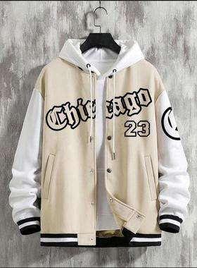 mens autumn jacket casual solid longsleeve baseball men