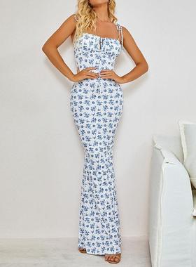 boho crew floral strap dresses spaghetti sundresses dress