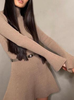 for folds women winter dress vintage mini collar autumn