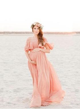 fluttering deep chiffon shoulder with dress mercerized and