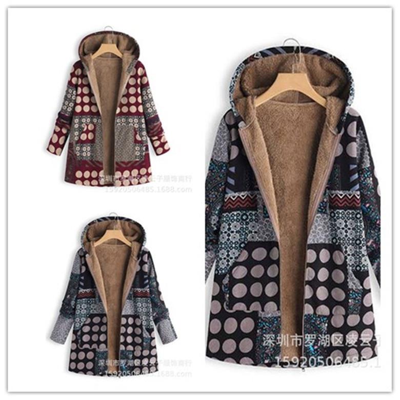 Oversized Fluffy Linen Hooded Jacket Cotton Womens Zipper