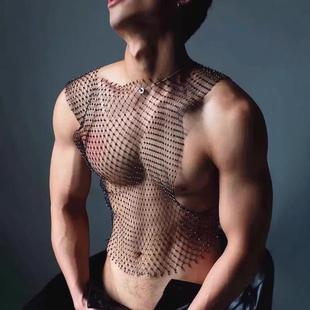 grid mens versatile top performance nightclub half sexy