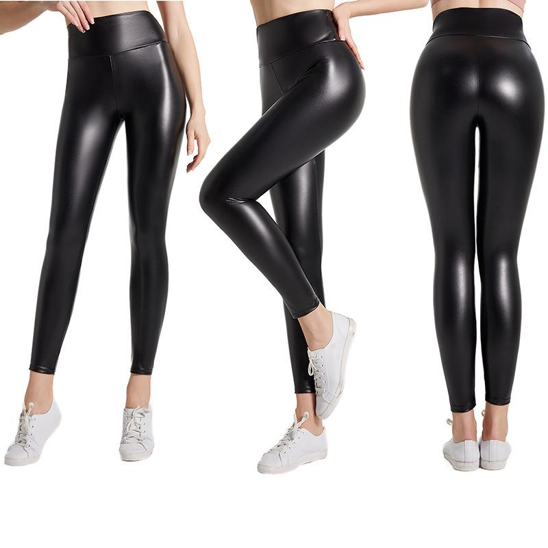 women pants trousers high leggings solid pants leather
