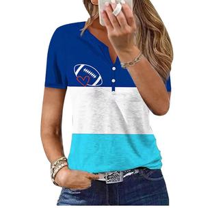 button shirt contrast neck top color rugby Artistic