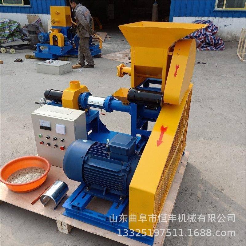 单螺旋膨化饲料机宠物猫狗粮饲料膨化机小型水产鱼虾饲料设备