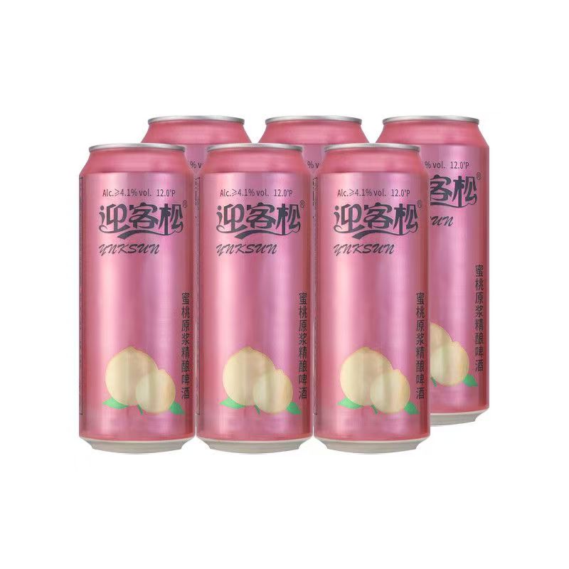 迎客松蜜桃原浆精酿啤酒麦芽浓度12P 500ml*6瓶整箱果味精酿临期图片