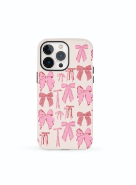 Hishot | |圆边二合一粉色蝴蝶结二合一韩系防摔全包简约防摔时尚情侣 手感好韩系14Promax/15promax  保护壳