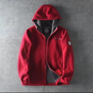 外贸摇粒绒外套同款加绒加厚休闲时尚保暖秋冬季连帽防寒棉服