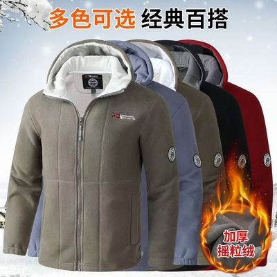 出口挪威外贸正品双面加厚摇粒绒户外攀岩雪山保暖外套男女同款