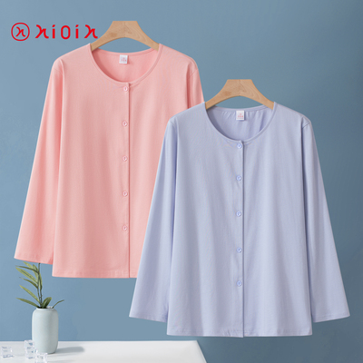 中老年纯棉开衫女妈妈薄款长袖