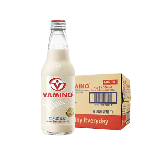 24瓶哇米诺豆奶泰国进口原味巧克力奶茶饮料玻璃瓶奶茶学生早餐奶