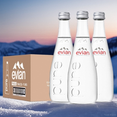 evian依云矿泉水法国进口330ml/750ml大瓶整箱玻璃瓶天然饮用水