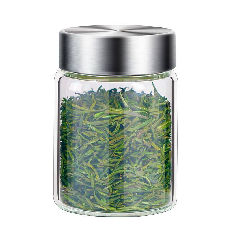 茶叶罐便携式旅行随身迷你小号玻璃瓶密封罐透明带盖玻璃装茶罐
