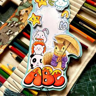 生肖书签邮票代画科幻画儿童画DIY生肖邮票代画手绘爱眼禁毒书签