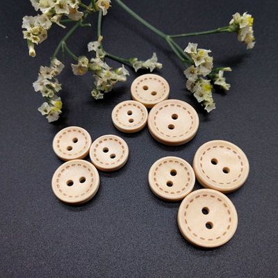 天然木制碗形虚线纽扣儿童衬衫