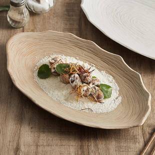 异边年轮鱼盘家用高级感蒸鱼盘子创意酒店餐厅意境菜摆盘菜盘大号