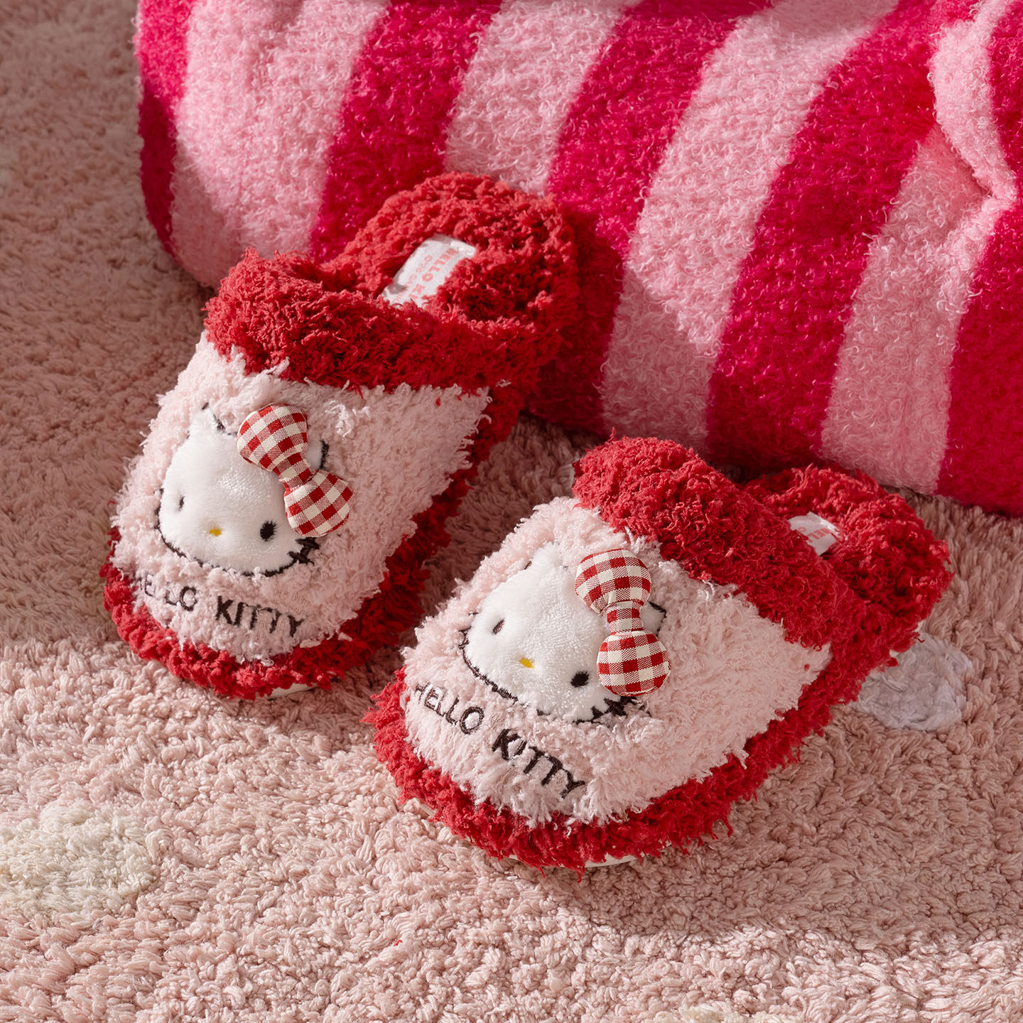 HelloKitty正版儿童棉拖鞋女童公主室内防滑保暖毛绒女孩拖鞋秋冬