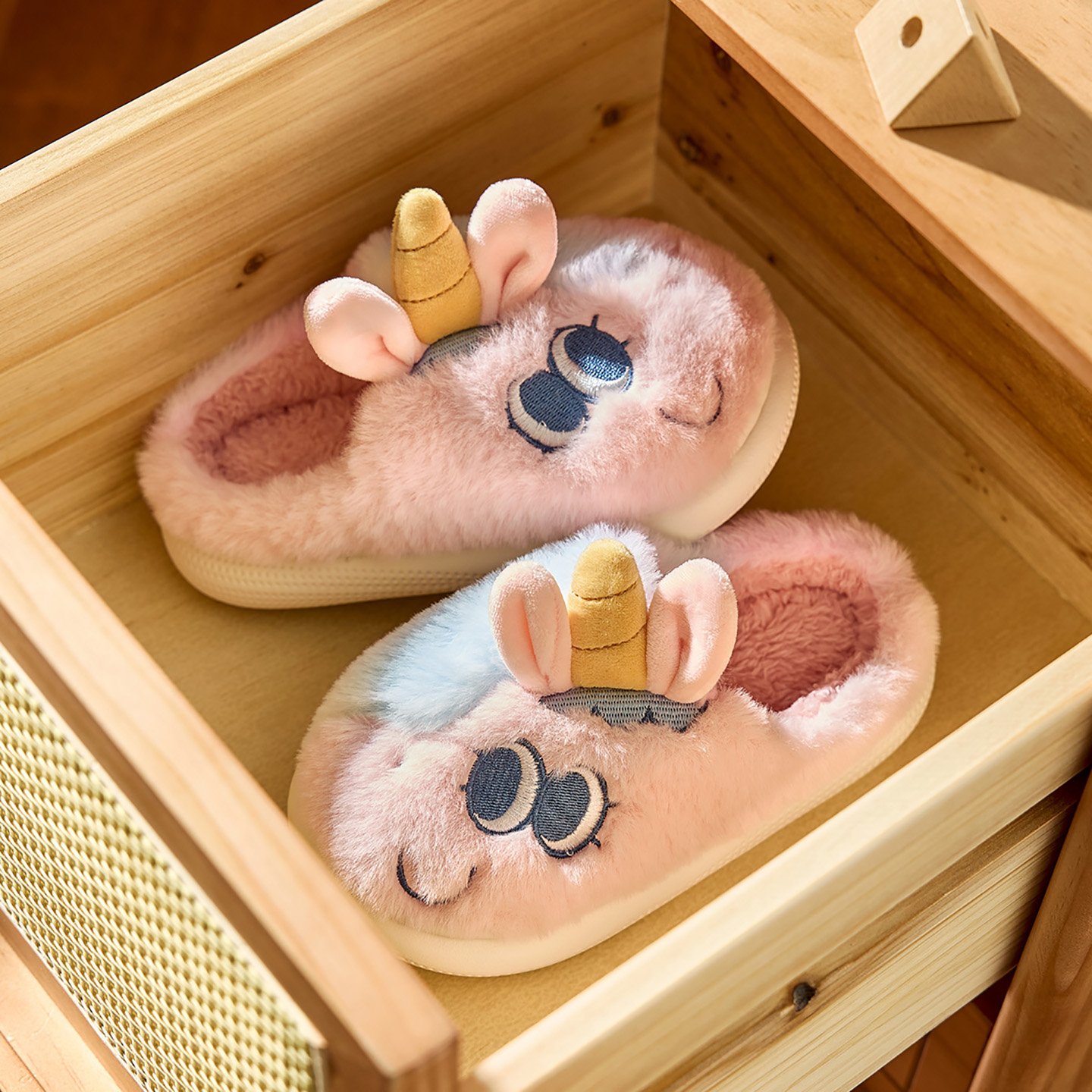 儿童棉拖鞋女童秋冬季独角兽室内