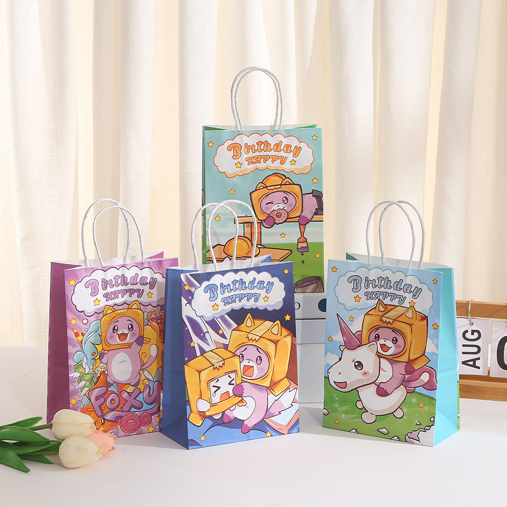 Lankybox盒子小人生日节日派对礼品袋回礼袋手提袋糖果袋卡通纸袋,节庆用品/礼品,节日装扮用品,淘宝优惠券,粉丝福利购,淘宝优惠卷