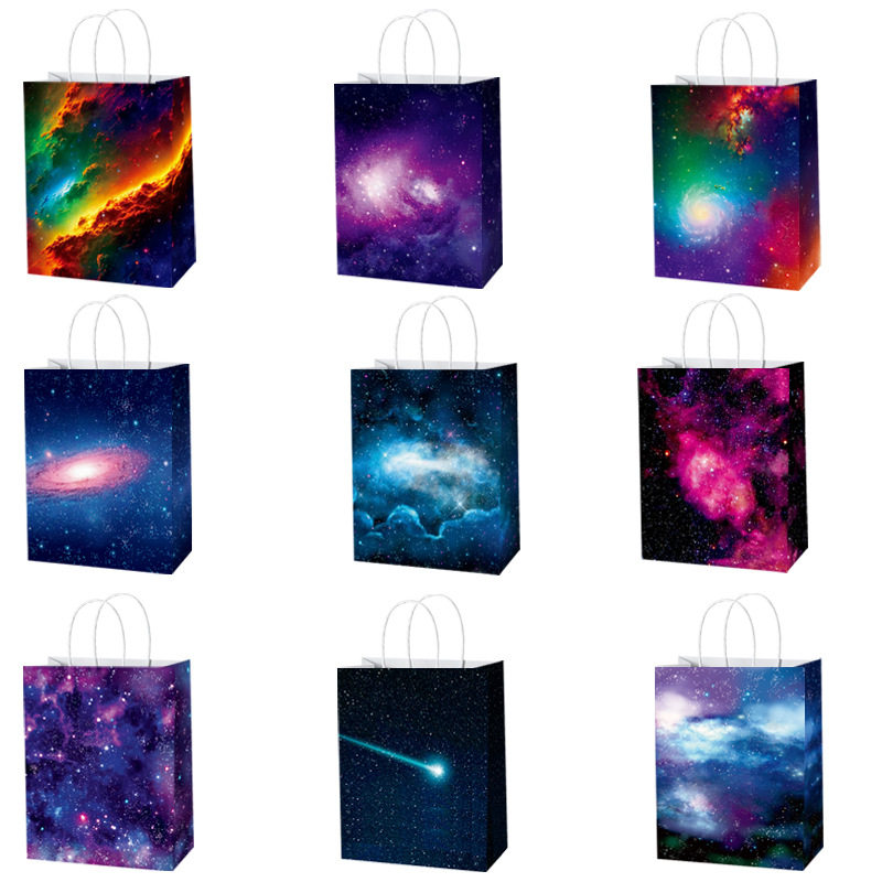 银河系宇宙太空星空生日节日派对礼品袋回礼袋手提袋糖果袋纸袋子