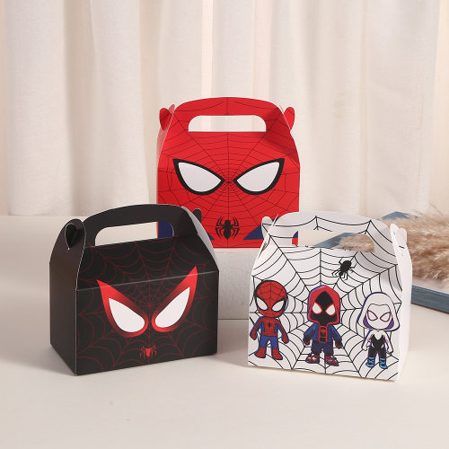 蜘蛛侠主题派对装饰 Spiderman超级英雄生日回礼盒可折叠糖果盒子