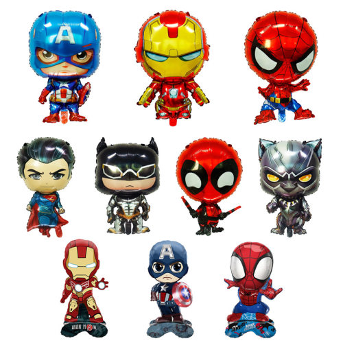 复联Avengers漫威美国队长钢铁侠蜘蛛侠黑豹生日派对装饰铝膜气球
