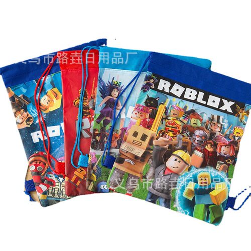 罗布乐思roblox无纺布收纳束沙盒虚拟世界口袋抽绳生日礼品背包袋