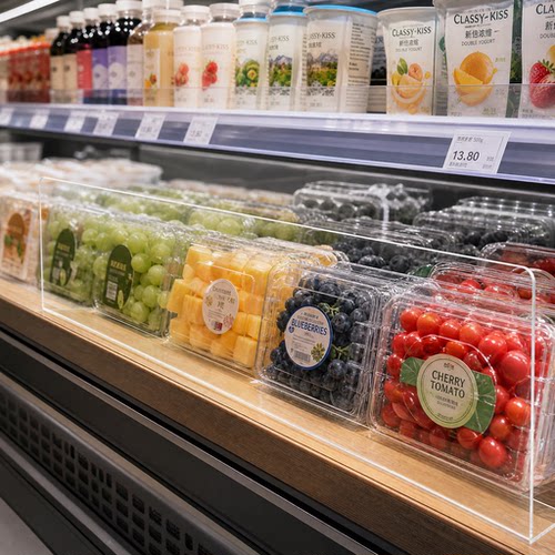 超市货架挡板 便利店零食店小商品分隔片PVC透明塑料L型分隔胶片