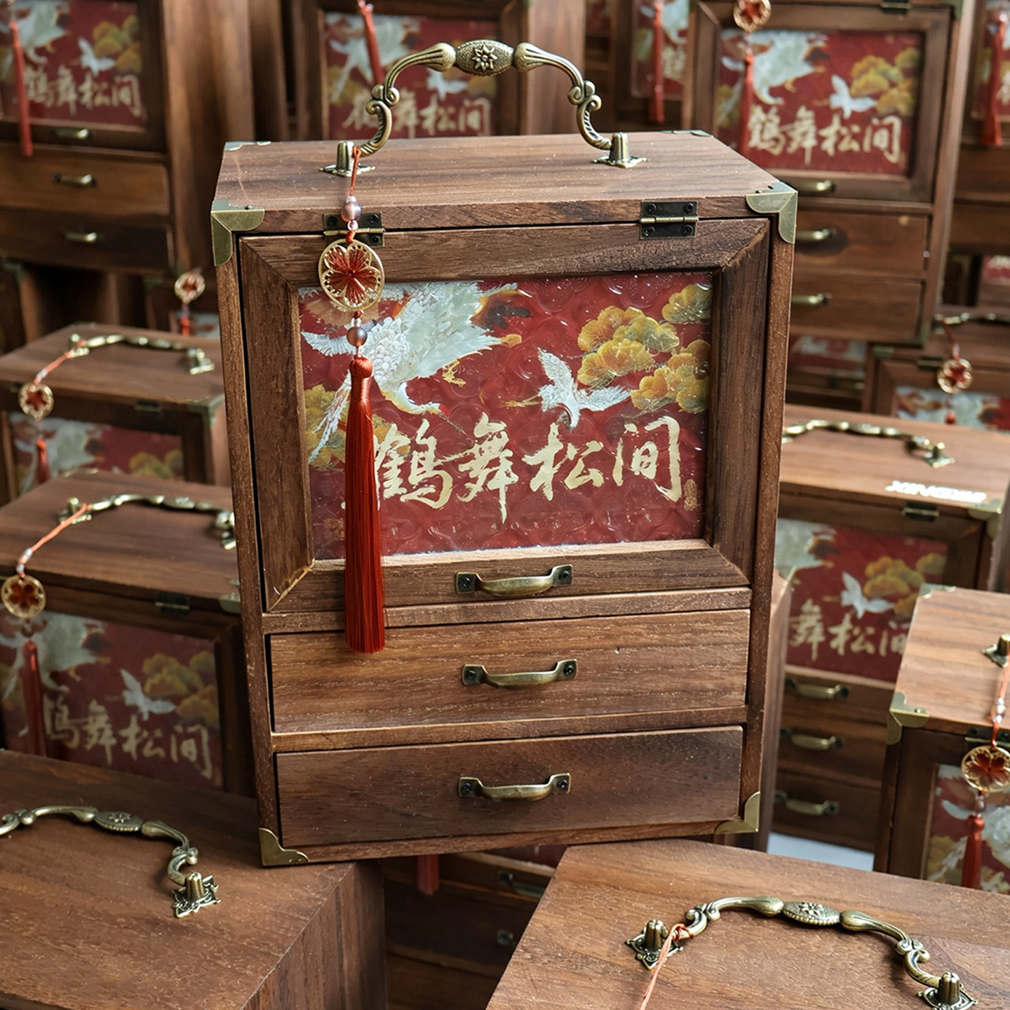 中秋节企业礼品中式复古实木收纳创意礼盒/礼品套组