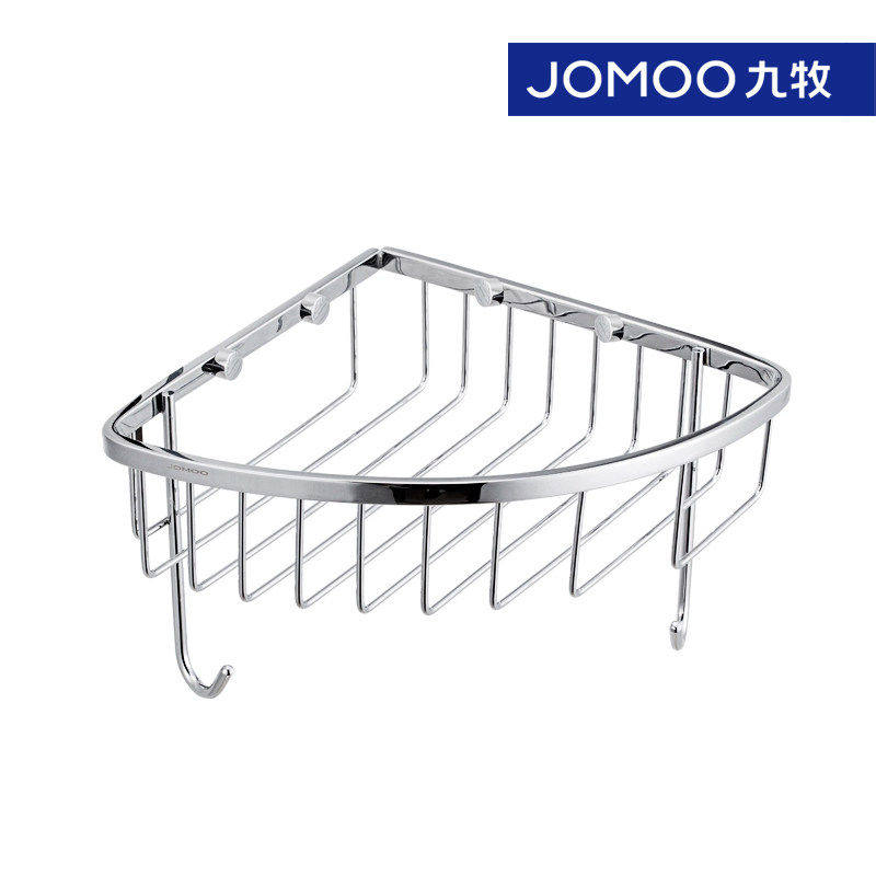 九牧卫浴不锈钢浴室置物架角篮双层厕所洗手间五金挂件角架937139