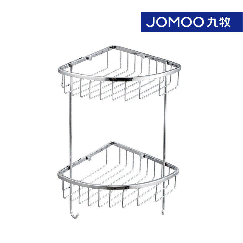 九牧卫浴不锈钢挂件双层三角篮置物架收纳篮浴室角架角篮937019