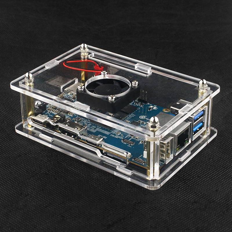 香橙派外壳Orangepi 5开发板亚克力保护壳 Orange Pi 5B散热风扇