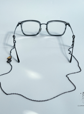 防丢防滑落眼镜链墨镜挂链防掉挂脖男女同款挂绳黑色银色装饰链条