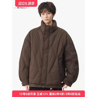 白鸭绒高街羽绒服男款冬季防风大码宽松短款保暖工装防寒外套上衣