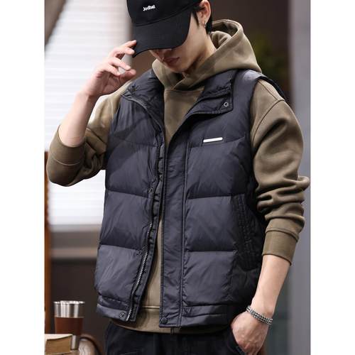 羽绒马甲男高端美式复古轻薄2024秋冬新款保暖背心羽绒服男士外套