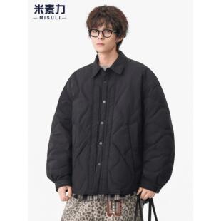 90白鸭绒轻薄短款羽绒服男vibe高级感宽松假两件舒适保暖冬装外套