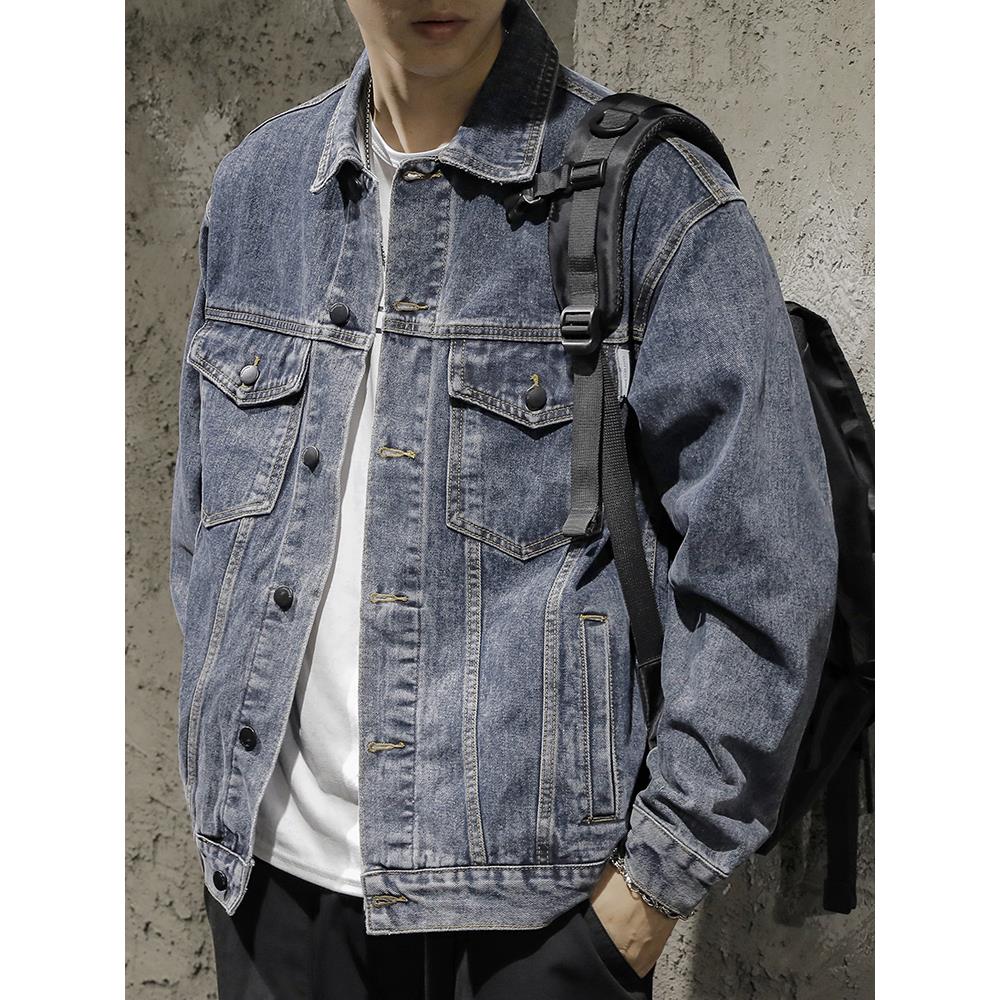 美式复古工装牛仔夹克男士宽松大码2025新款外套男春秋季潮牌男装