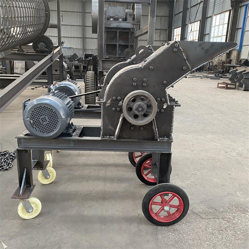 鹅卵石玄武岩粉碎机建筑垃圾移动锤片式打砂制砂机锤式破碎机
