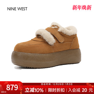 复古绒面厚底雪地靴舒适毛毛休闲鞋 玖熙冬季 女 West 奥莱专供Nine