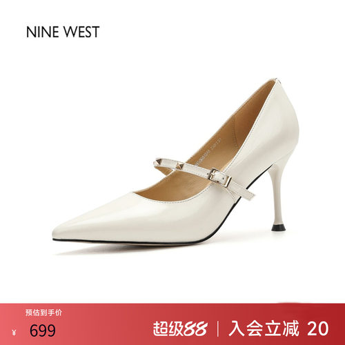 玖熙法式复古尖头玛丽珍高跟鞋
