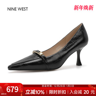 女鞋 奥莱专供Nine 女细跟高跟鞋 玖熙轻熟OL通勤浅口尖头单鞋 West