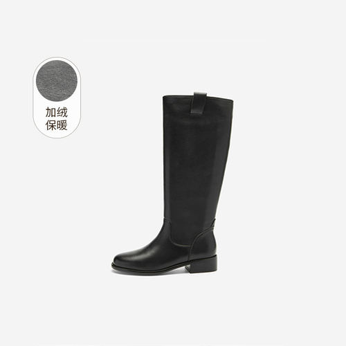 玖熙黑色骑士靴女加绒长靴瘦瘦靴
