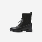 玖熙2025年冬季 奥莱专供Nine West 袜靴女圆头低跟通勤粗跟短靴女