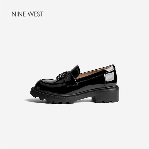 NineWest/玖熙厚底增高乐福鞋女