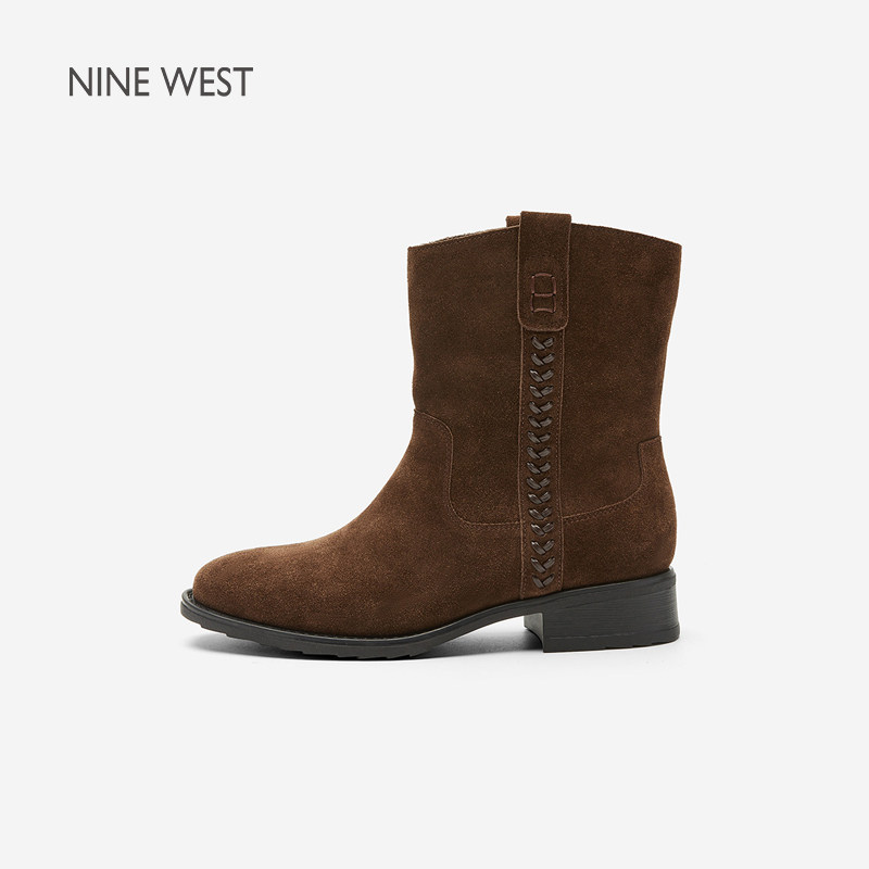 NineWest/玖熙时装靴女尖头绒面