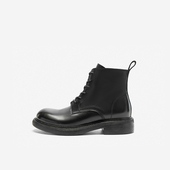 玖熙2025年马丁靴女经典 奥莱专供Nine West 圆头低跟百搭短靴女奥