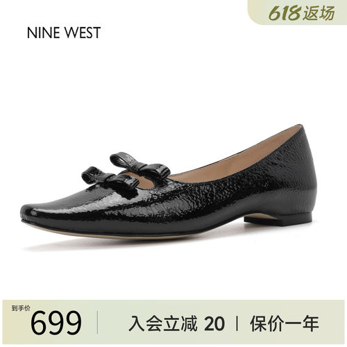 玖熙法式蝴蝶结平跟玛丽珍单鞋