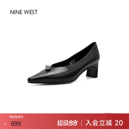 2026新款真皮粗跟通勤高跟鞋