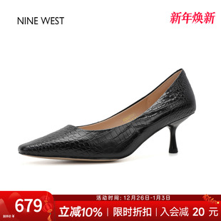 女气质细跟高跟鞋 奥莱专供Nine 通勤方头浅口单鞋 玖熙法式 West