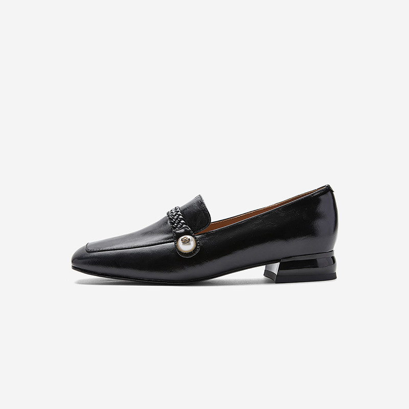 Nine West/玖熙2026春季新款低跟乐福鞋女编织革带方头单鞋女优雅,女鞋,乐福鞋（豆豆鞋）,淘宝优惠券,粉丝福利购,淘宝优惠卷